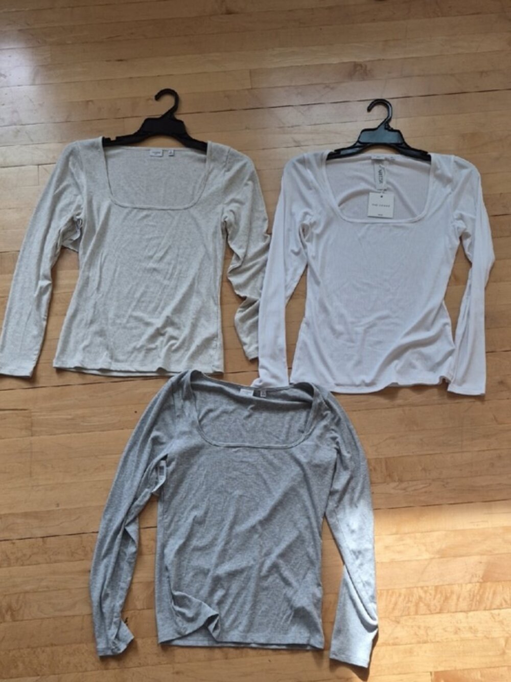 Aritzia 3-Pack Square & Scoop Neck Long Sleeve Tops (NWT)